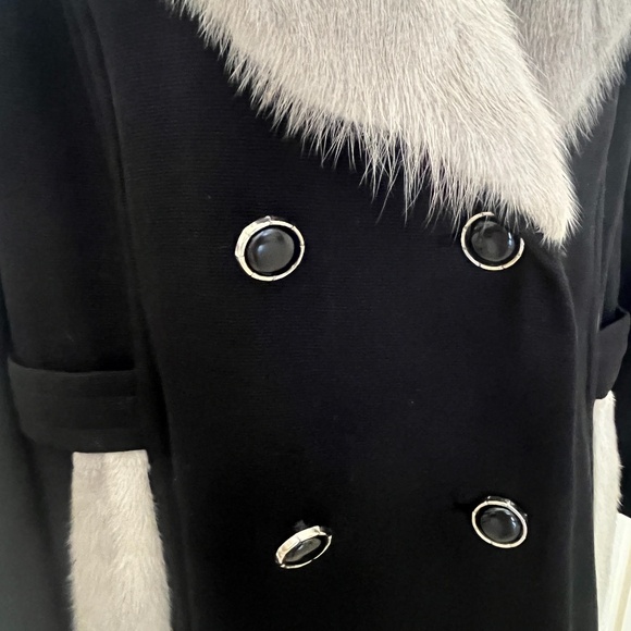 Vintage Large Kapmoor Wool Mink Black Coat Size L - Picture 7 of 15